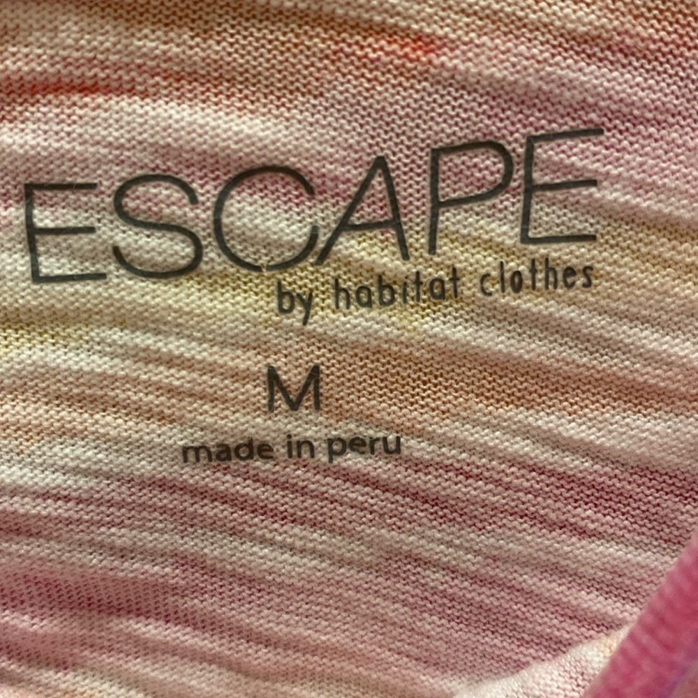 Escape by Habitat Cotton Key Hole Tank Dress Pink Yellow Orange Stripe Size M - Picture 4 of 7